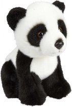 Pluche zwart/witte panda beer knuffel 18 cm - Pandaberen knuffels - Speelgoed knuffeldieren/knuffelbeest voor kinderen