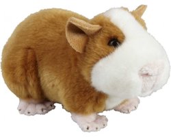 Ravensden Pluche cavia knuffel - bruin/wit - 18 cm - speelgoed knuffeldieren - huisdieren