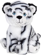 Pluche knuffel witte tijger van 19 cm - Speelgoed knuffeldieren tijgers