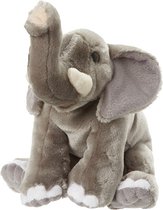 Pluche Olifant knuffel van 18 cm - Dieren speelgoed knuffels cadeau - Olifanten Knuffeldieren