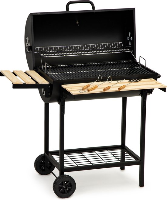 Barbecue met deksel en warmhoud rek - inc thermostaat - 104x68x94 cm