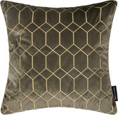 Lucy's Living Luxe sierkussenhoes Velvet CRYSTAL Olive Green - 45 x 45 cm - velvet - wonen - interieur - woonaccessoires