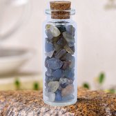 Bixorp Gems - Kristallen Flesje Edelstenen Blauwe Agaat - Prachtige Natuurlijke Blauwe Agaat in Kristallen Fles - 60mm