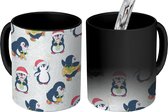 Magische Mok - Foto op Warmte Mokken - Koffiemok - Pinguïn - Winter - Kind - Design - Magic Mok - Beker - 350 ML - Theemok