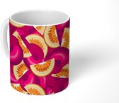 Mok - Koffiemok - Fruit - Citrus - Bladeren - Design - Mokken - 350 ML - Beker - Koffiemokken - Theemok
