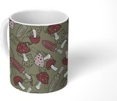 Mok - Koffiemok - Herfst - Patronen - Paddenstoel - Mokken - 350 ML - Beker - Koffiemokken - Theemok