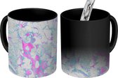 Magische Mok - Foto op Warmte Mokken - Abstract - Marmer print - Patronen - Zilver - Magic Mok - Beker - 350 ML - Uitdeelcadeautjes