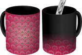 Magische Mok - Foto op Warmte Mokken - Modernisme - Bloemen - Kunst - Roze - Mucha - Magic Mok - Beker - 350 ML - Uitdeelcadeautjes