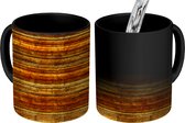 Magische Mok - Foto op Warmte Mokken - Vintage - Hout - Patronen - Planken - Magic Mok - Beker - 350 ML - Uitdeelcadeautjes