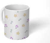 Mok - Meisjes - Patronen - Muzieknoten - Mokken - 350 ML - Beker - Uitdeelcadeautjes