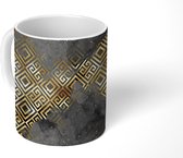 Mok - Goud - Marmer print - Verf - Patronen - Mokken - 350 ML - Beker - Uitdeelcadeautjes
