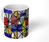 Mok - Mondriaan - Abstract - Patronen - Mokken - 350 ML - Beker - Uitdeelcadeautjes