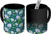 Magische Mok - Foto op Warmte Mokken - Koffiemok - Bloemen - Wit - Design - Magic Mok - Beker - 350 ML - Theemok