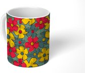 Mok - Koffiemok - Bloemen - Fantasy - Bohemian - Patronen - Mokken - 350 ML - Beker - Koffiemokken - Theemok