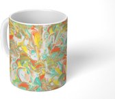 Mok - Verf - Regenboog - Marmer print - Patronen - Mokken - 350 ML - Beker - Uitdeelcadeautjes