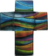 Kruisbeeld glas golven klein - Religieus - Religie - Kruisbeeld Jezus - Kruisbeeld - INRI