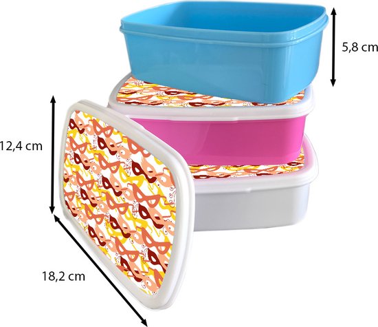 Lunch box Wit - Lunch box - Boîte à pain - Masque - Motifs - Carnaval - 18x12x6 cm - Adultes