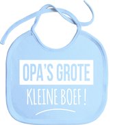 Slabbetjes - slabber - slab - baby - Opa's grote kleine boef! - koordjes - stuks 1 - baby blauw