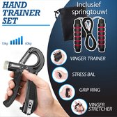 Handtrainer - 5 delige set - 10 tot 60 kg - Stress Bal - Gratis Springtouw - Hand Grip Trainer - Grip Ring - Grip Bal - Handknijper - Knijphalter