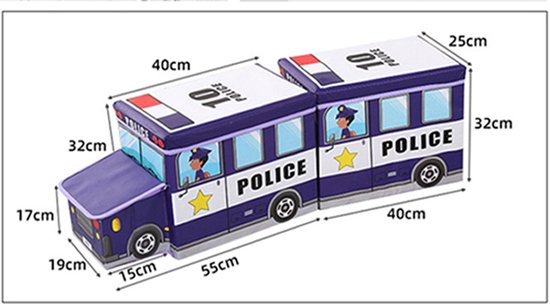 Foto: 1 1 speelgoed opbergdoos opbergdoos voor kinderen creatieve cartoon opbergdoos huishoudelijke benodigdheden opbergkruk opvouwbare opbergdoos auto plus compartiment donkerblauw