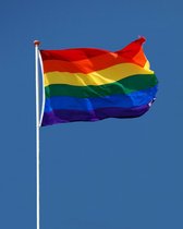 *** 2x Vlag LGBT - Gay Pride - Regenboog - Rainbow Flag - Drapeau Arc-en-Cielvan - van Heble® ***