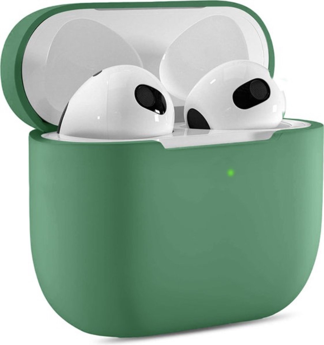 Supertarget Apple AirPods 3 hoesje - Siliconen Case Cover - Geschikt voor AirPods 3 - Kleur Donker Groen