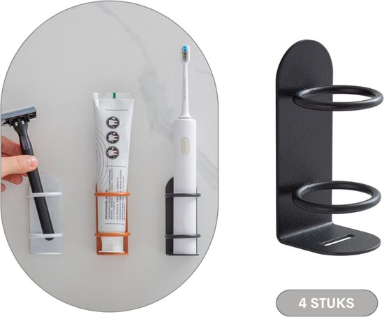 Porte-brosse à dents électrique ou porte- Dentifrice - 4 pièces - Zwart -  Accessoire... | bol.com