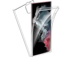 Hoesje geschikt voor Samsung Galaxy S22 Ultra - 2-in-1 Back Cover Set met Screenprotector - Anti Shock Hybride Case Siliconen Hoes Transparant - Volledige 360 Graden Bescherming