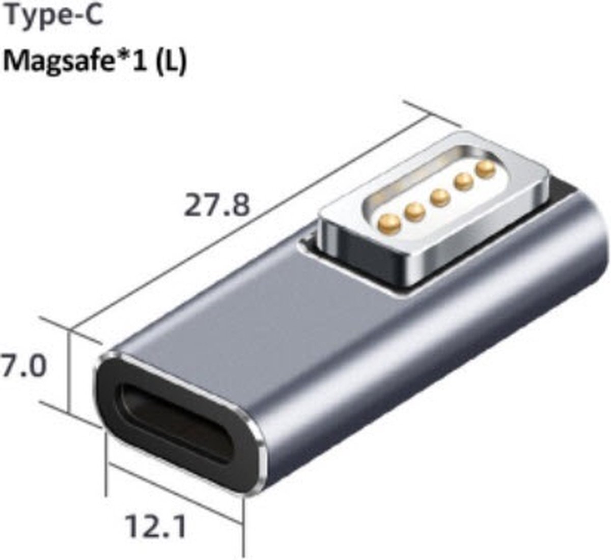 Magnetische PD-adapter voor Macbook Air - Pro - Usb Type C magnetische plug adapter voor Magsaf * 1