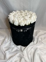 AG Luxurygifts flower box - velvet - rozen box - rozen - flowerbox - Moederdag - cadeau - soap roses - Valentijnsdag