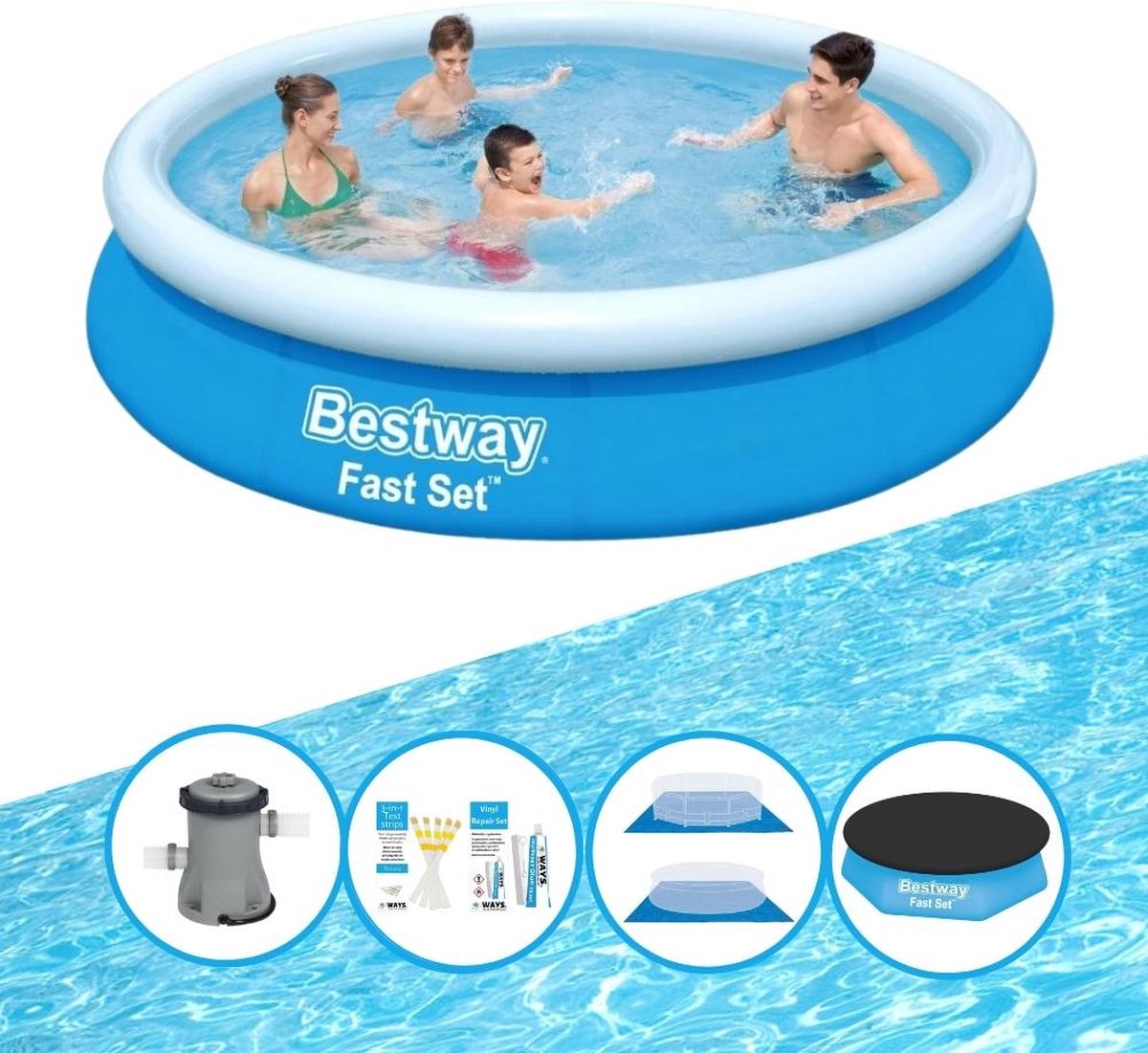 Zwembad Fast Set - Inclusief accessoires - 366x76 cm