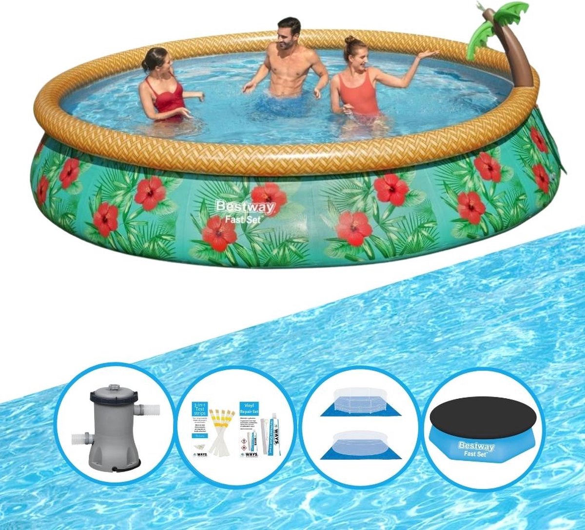 Zwembad Fast Set - 457x84 cm - Inclusief accessoires