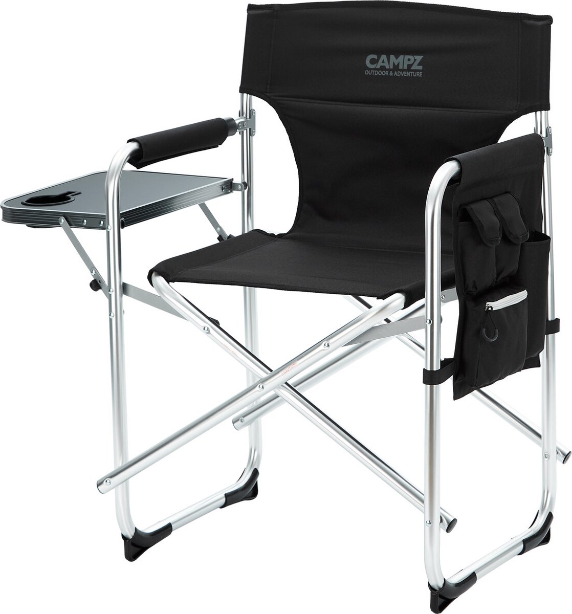 CAMPZ Aluminium Bestuurdersstoel, zwart/grijs