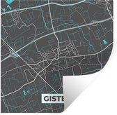 Stickers muraux - Plan de la ville - Grijs - Carte - Gistel - België - Carte - 100x100 cm - Feuille adhésive XXL