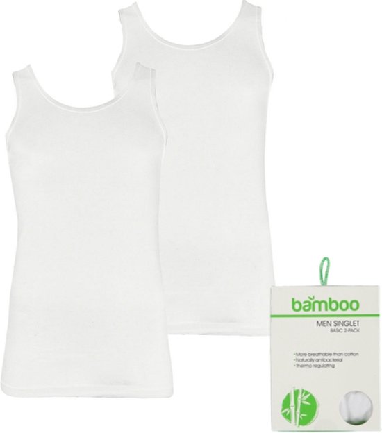 Apollo heren hemden Bamboo | MAAT XL | 2-pack | wit
