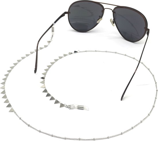 Cordon à lunettes avec triangles - Chaîne pour lunettes de soleil - Argenté