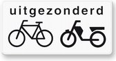 Verkeersbord OB54 uitgezonderd bromfietsers - aluminium DOR 600 x 270 mm Klasse 2 - 10 jaar garantie