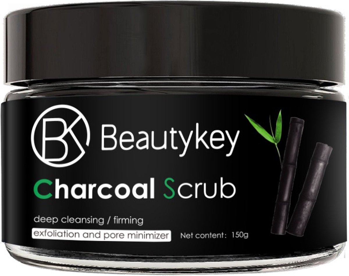Gezichtsreinigingsmiddel - Beautykey Charcoal Scrub | Gezicht en Lichaam | Natuurlijk Houtskool