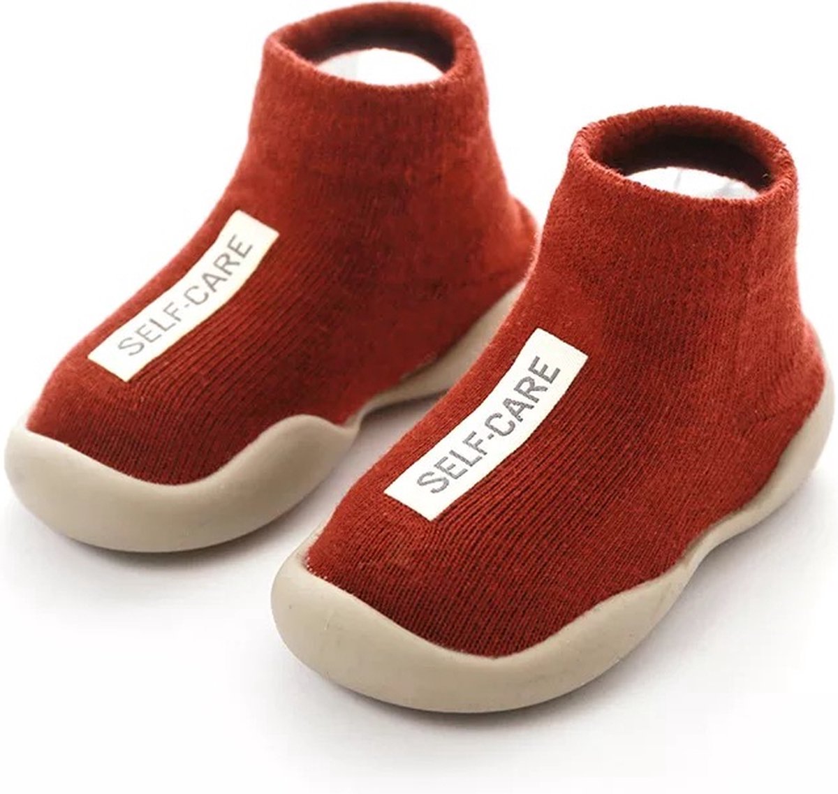 Baby Eerste Schoen | Anti Slip Babyschoen | Zachte Rubber Zool | 18-24 maanden - 13.5 cm - Rood