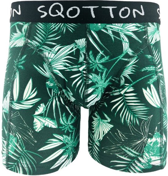 Caleçon - SQOTTON® - Jungle - Vert/ Wit - Taille L