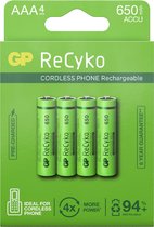 Piles rechargeables GP ReCyko AAA 650 mAh - 4 pièces