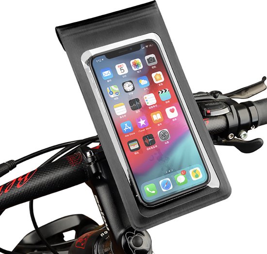 Foto: Lightyourbike slim telefoonhouder fiets racefiets mtb 360 graden draaibaar waterdicht