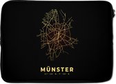 Housse pour ordinateur portable 13 pouces - Or - Carte - Münster - Carte - Plan de la ville - Housse pour ordinateur portable - Dimensions intérieures 32x22,5 cm
