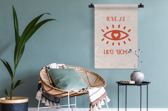 Tapisserie - Toile murale - Coup de foudre - Dictons - Citations - Couple - 60x90 cm - Tapisserie