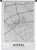 Tapisserie - Tapisserie - Plan de ville - Carte - België - Zwart Wit - Gistel - Carte - 90x135 cm - Tapisserie