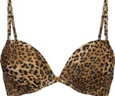 Hunkemöller Dames Badmode Voorgevormde beugel bikinitop Leopard - Bruin - maat D75
