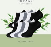 green-goose® Bamboe Sneakersokken | Unisex | 10 Paar | Grijs | Zwart | Wit | Maat 39-42 | Duurzaam en Comfortabel | 95% Bamboe