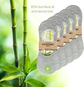 green-goose® Bamboe Dames Footies | 5 Paar | Sneakersokken | Grijs | Anti zweet | 35-42 | Ecologisch en Duurzaam