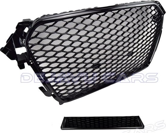 OEM Line® RS4 Look Grille avant Noir brillant Black Edition Grille de réglage de pare-chocs avant DTM RS Look Grille de Bumper -chocs pour Audi A4 B8.5 8K Sedan & Avant / S line / S4 (2012-2015)
