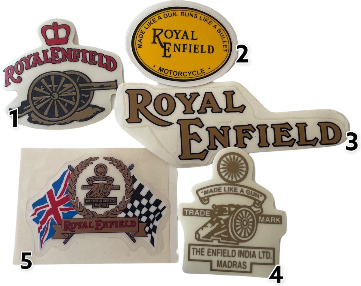 Royal Enfield - Sticker - 5 stickers - Motor - pakket 1